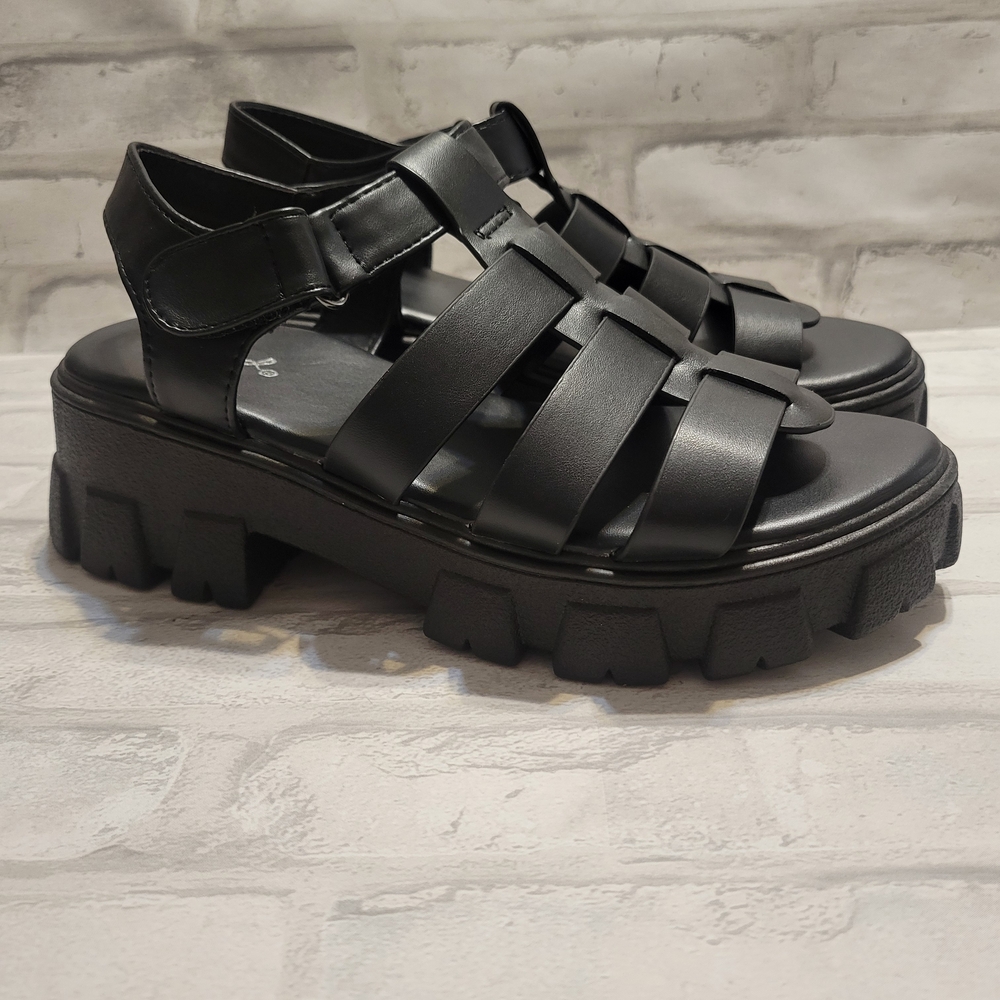 Black Chunky Sandals - Picture 2 of 4